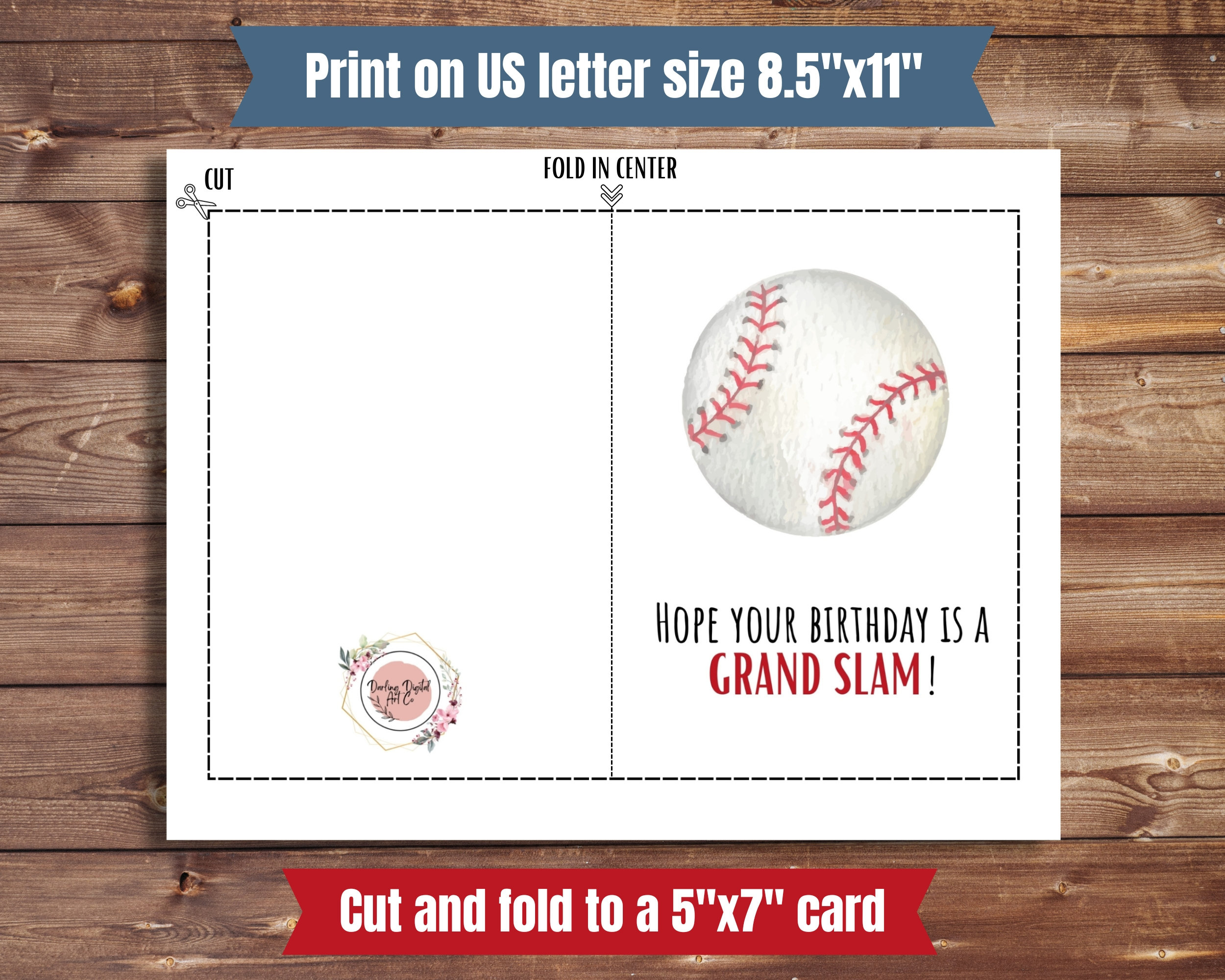 Baseball Birthday Card Printable Sports Bday Card Baseball Lover throughout Free Printable Baseball Birthday Card