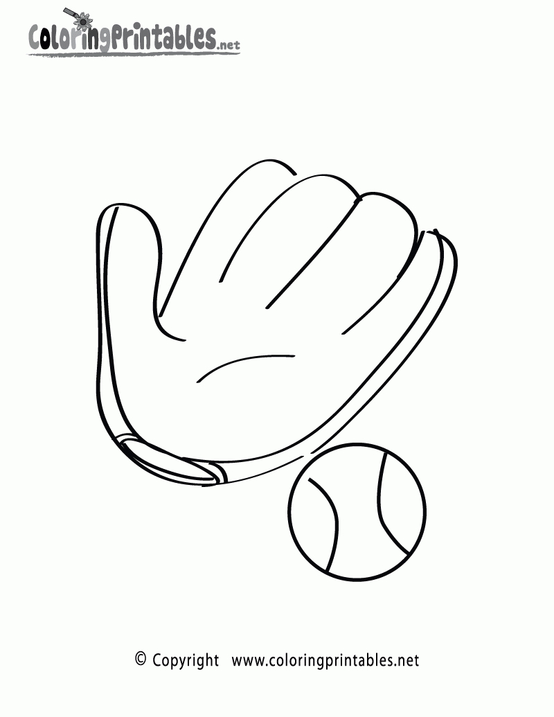 Baseball Glove Coloring Page - A Free Sports Coloring Printable throughout FREE Printable Baseball Glove Template