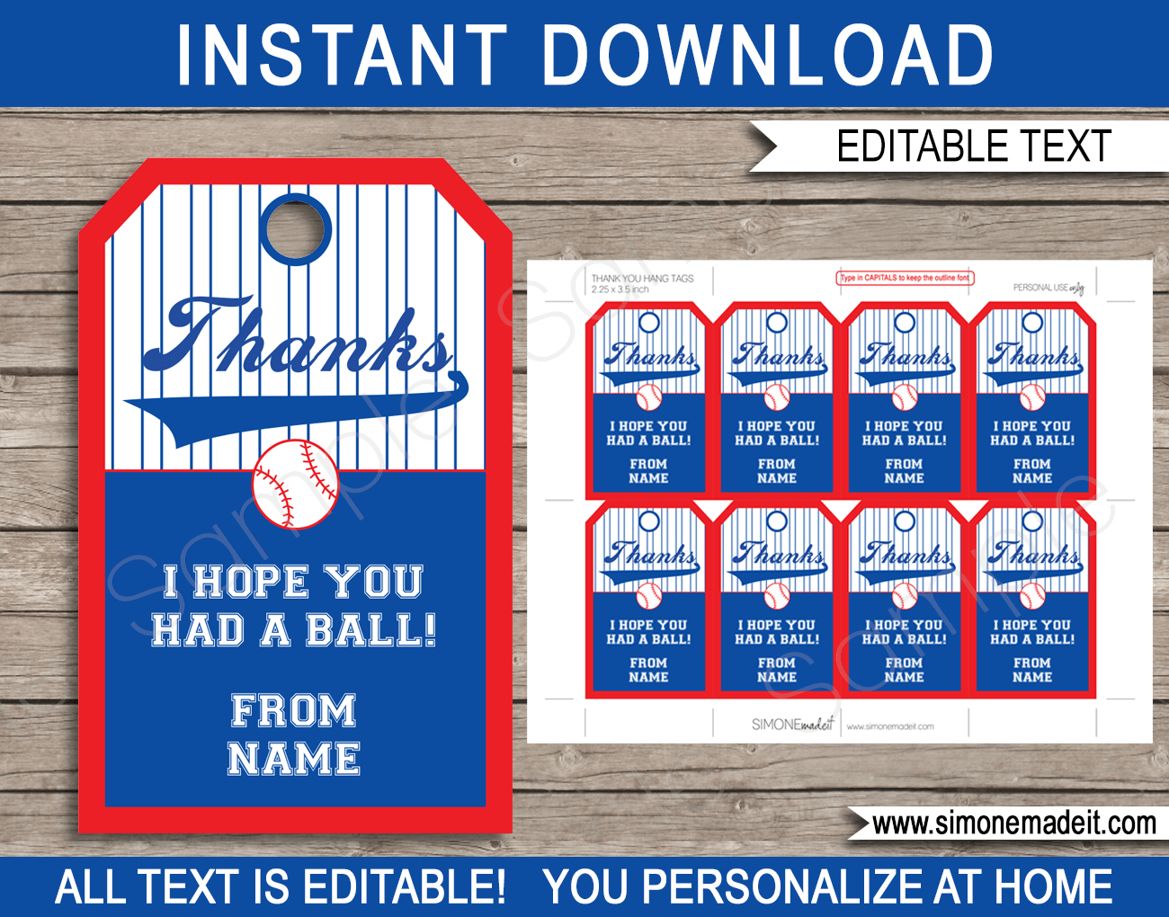 Baseball Party Favor Tags Template for FREE Printable Baseball Name Tags