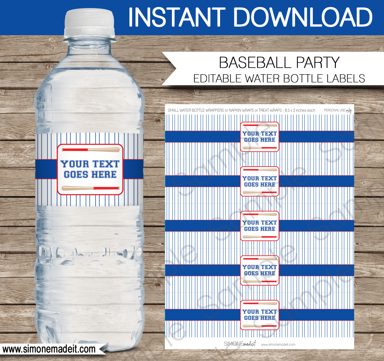 Baseball Party Water Bottle Labels Template inside FREE Printable Baseball Water Bottle Labels