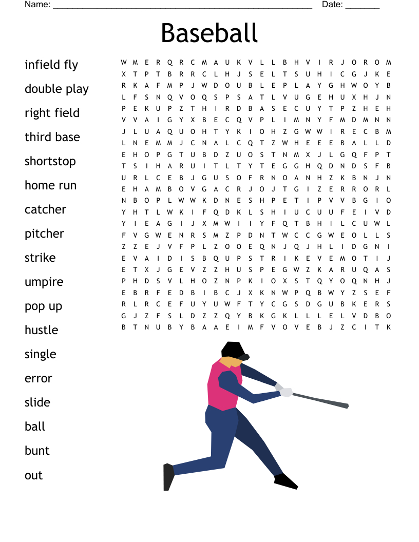 Baseball Word Search - Wordmint with Free Printable Baseball Word Search