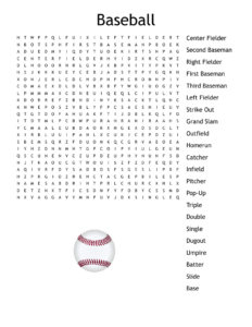 Baseball Word Search - Wordmint within FREE Printable Baseball Word Search