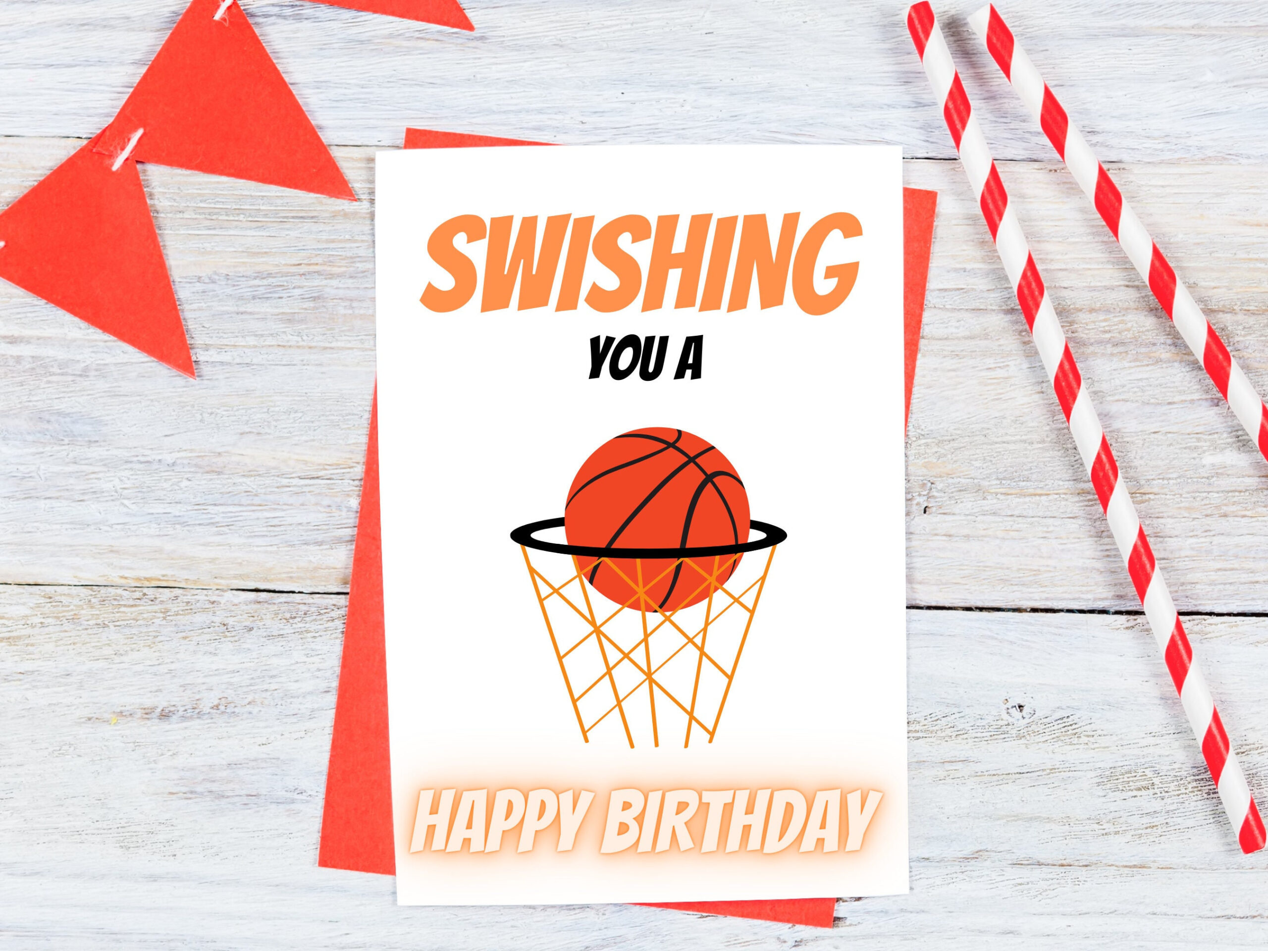 Basketball Birthday Card - Printable, Download - Etsy with FREE Printable Basketball Birthday Cards