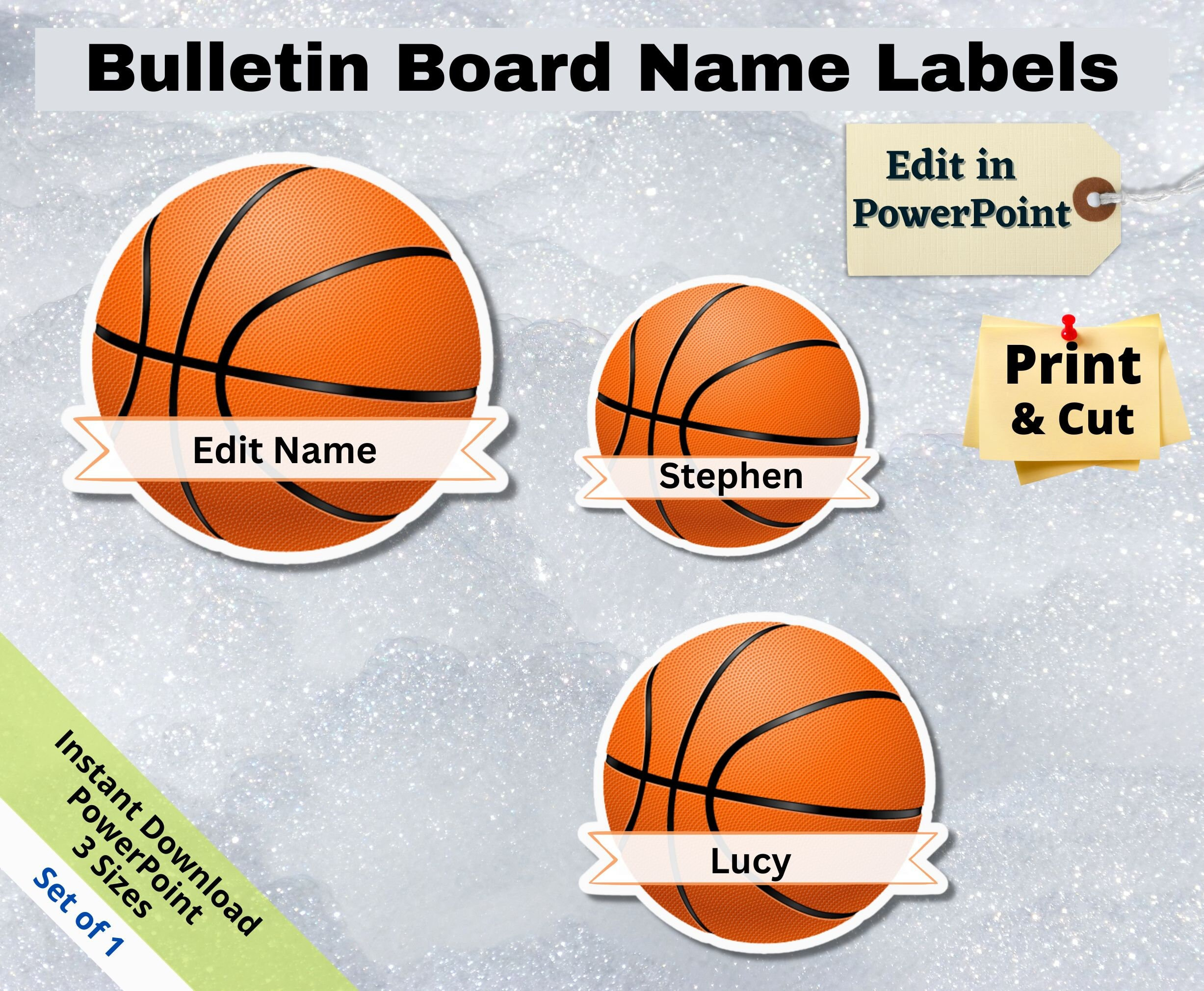 Basketball, Editable Student Name Tags Printables, Classroom for Free Printable Basketball Name Tags