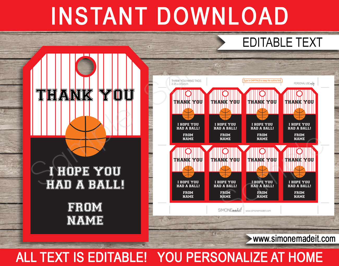 Basketball Favor Tags Template - Colors within Free Printable Basketball Gift Tags