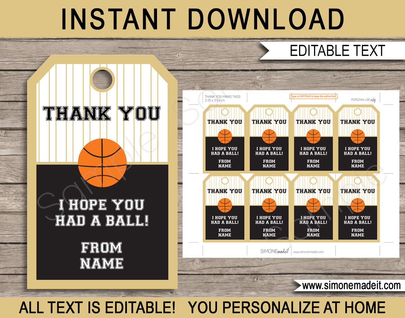 Basketball Favor Tags Template - Colors within Free Printable Basketball Name Tags