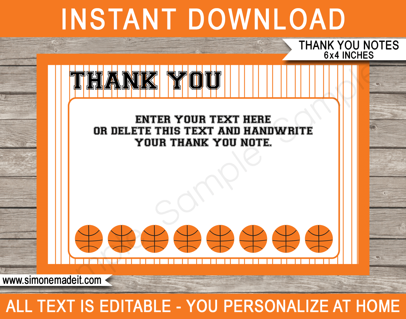 Basketball Party Thank You Cards Template pertaining to Free Printable Basketball Thank You Cards