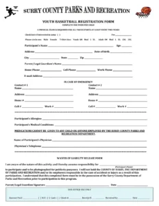 Basketball Registration Form ≡ Fill Out Printable Pdf Forms Online inside FREE Printable Basketball Registration Form