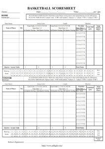 Basketball Scoresheet Template | Pdf Agile throughout FREE Printable Basketball Score Sheet Template