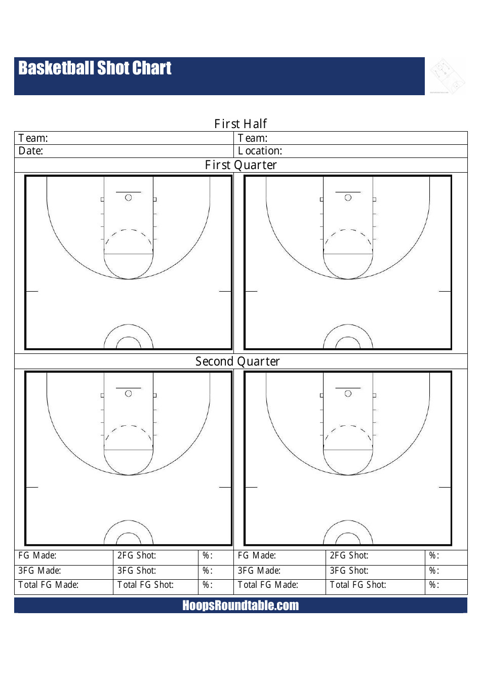 Basketball Shot Chart Template Download Printable Pdf | Templateroller pertaining to FREE Printable Basketball Shot Chart
