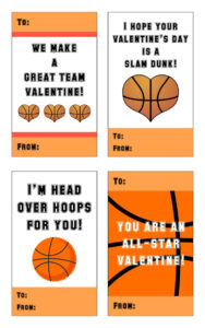 Basketball Valentine - 10 Free Pdf Printables | Printablee with regard to Free Printable Basketball Valentine Cards