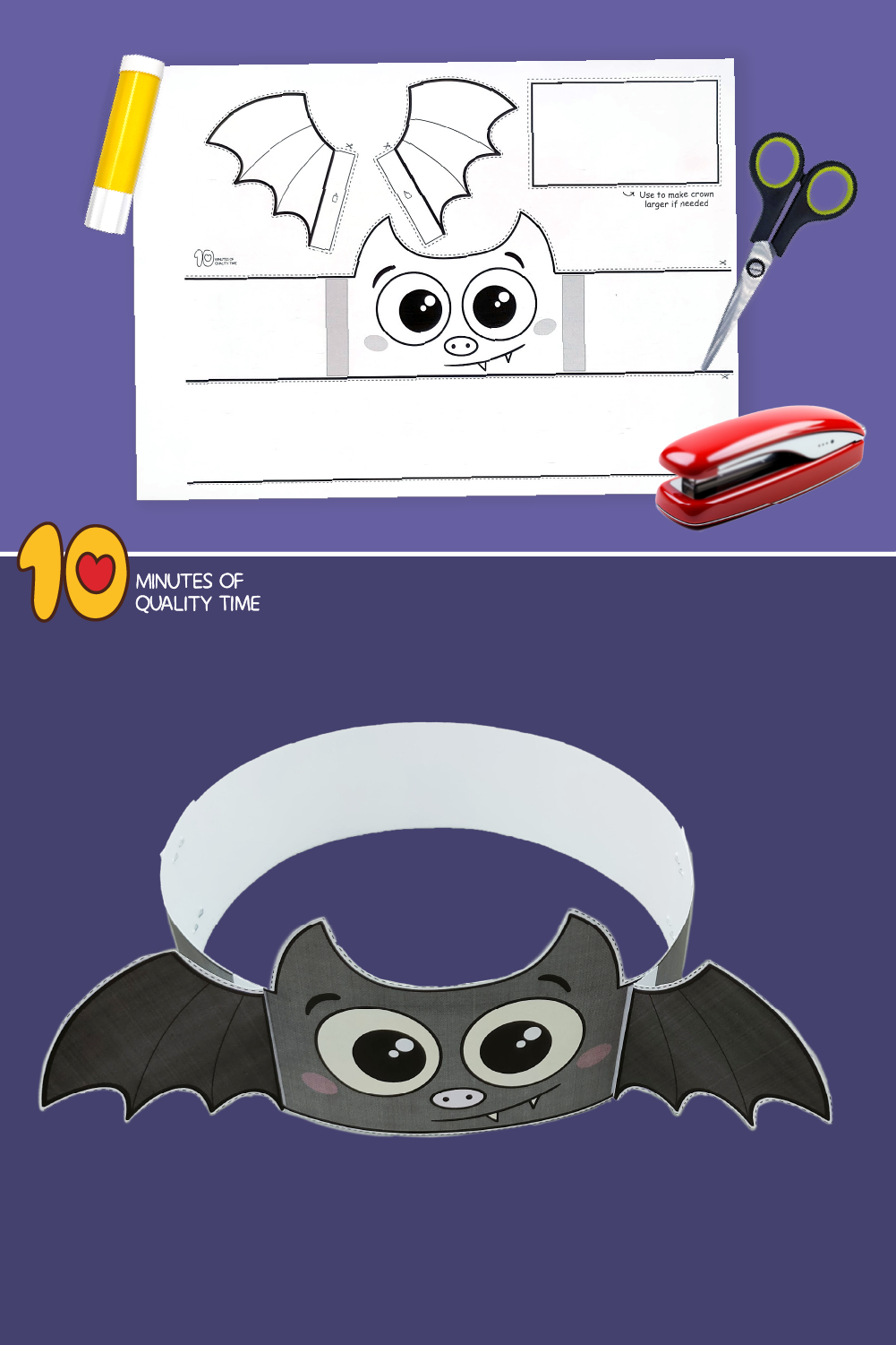 Bat Headband For Halloween – 10 Minutes Of Quality Time for FREE Printable Bat Hat Template