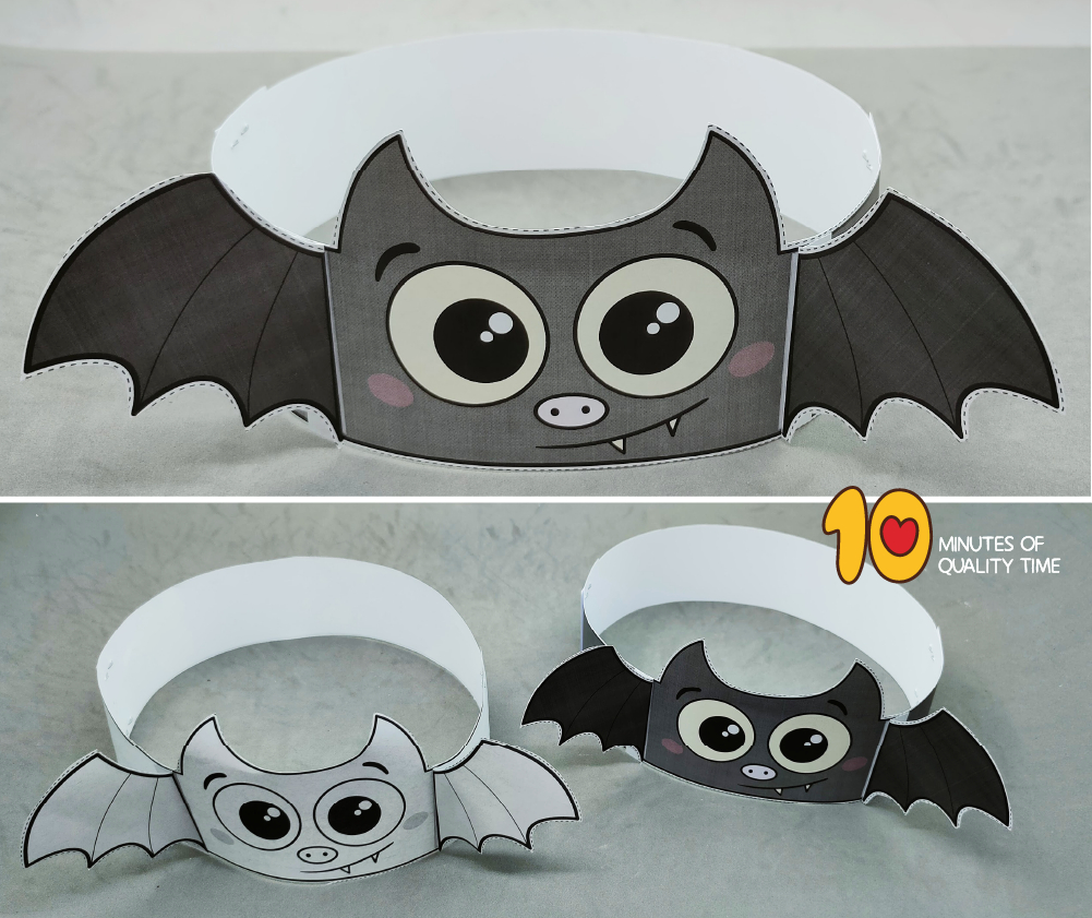 Bat Headband For Halloween – 10 Minutes Of Quality Time in Free Printable Bat Hat Template