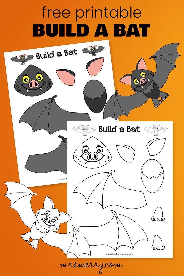 Bat Template Printable | Make Your Own Bat | Mrs. Merry for FREE Printable Bat Craft Template