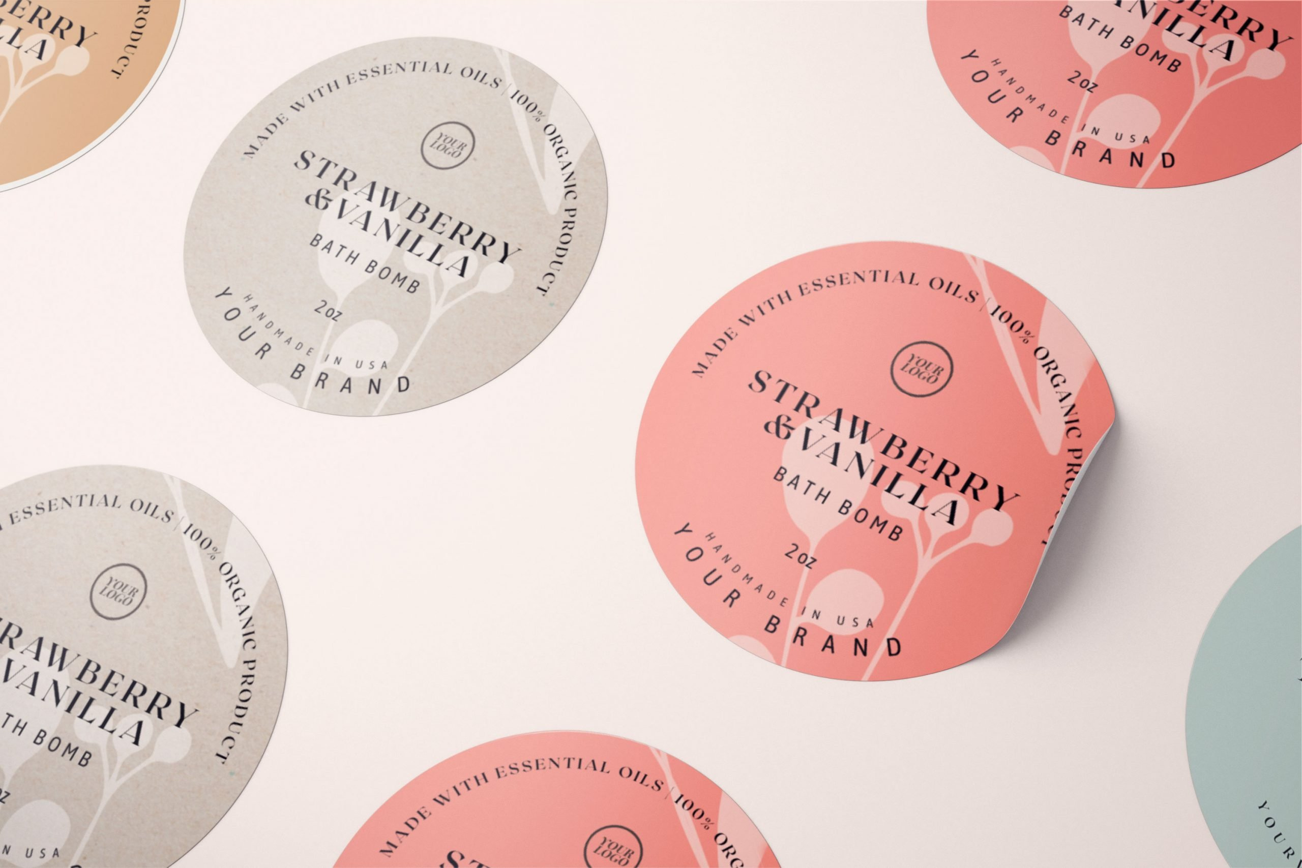 Bath Bomb Label Template, Printable Botanical Wrap And Sticker For pertaining to Free Printable Bath Bomb Labels