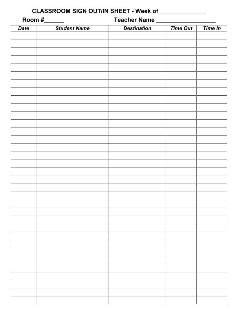 Bathroom Sign Out Sheet - 10 Free Pdf Printables | Printablee intended for Free Printable Bathroom Sign Out Sheet For Classroom