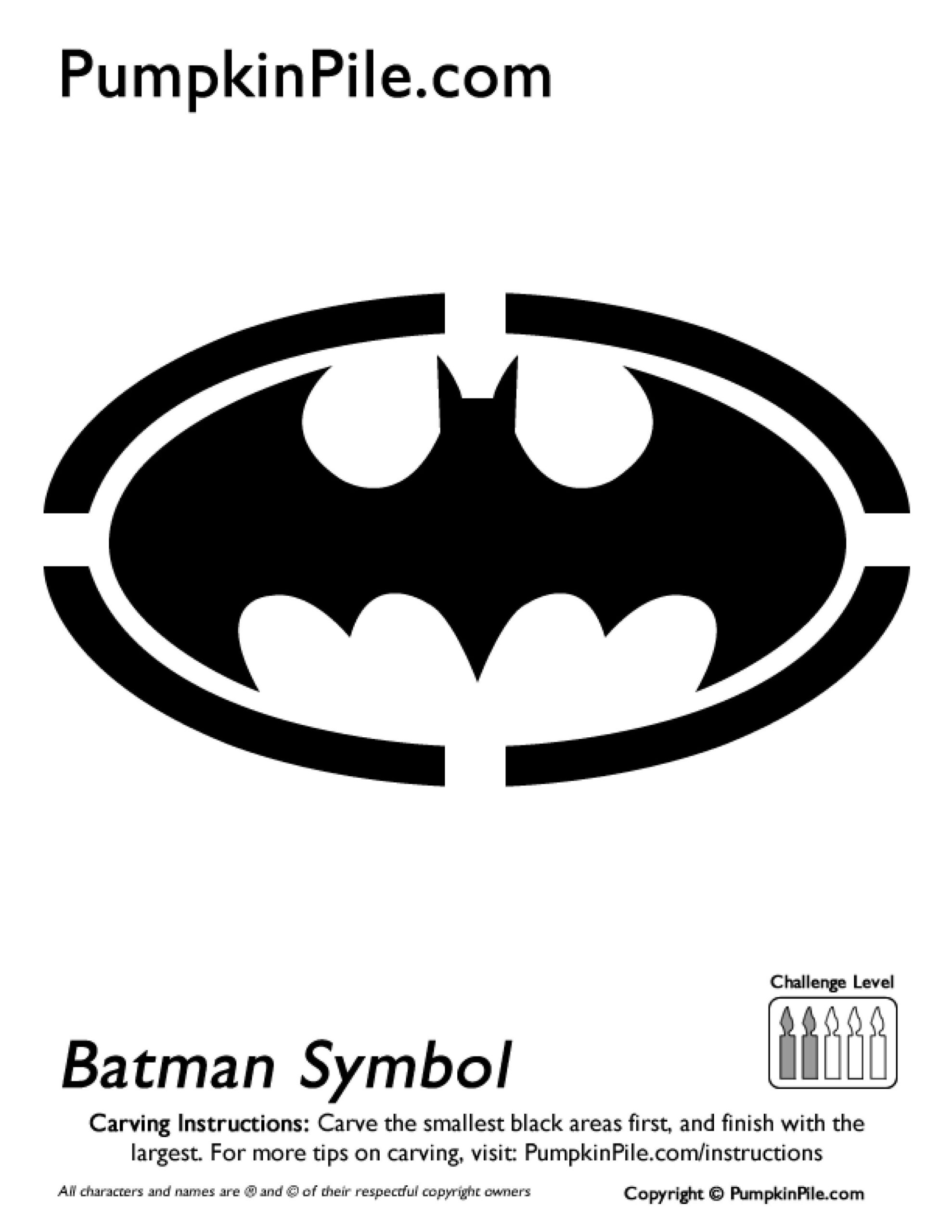 Batman (Free Pumpkin Stencil - Pumpkin Pattern - Pumpkin Template inside FREE Printable Batman Logo Stencil