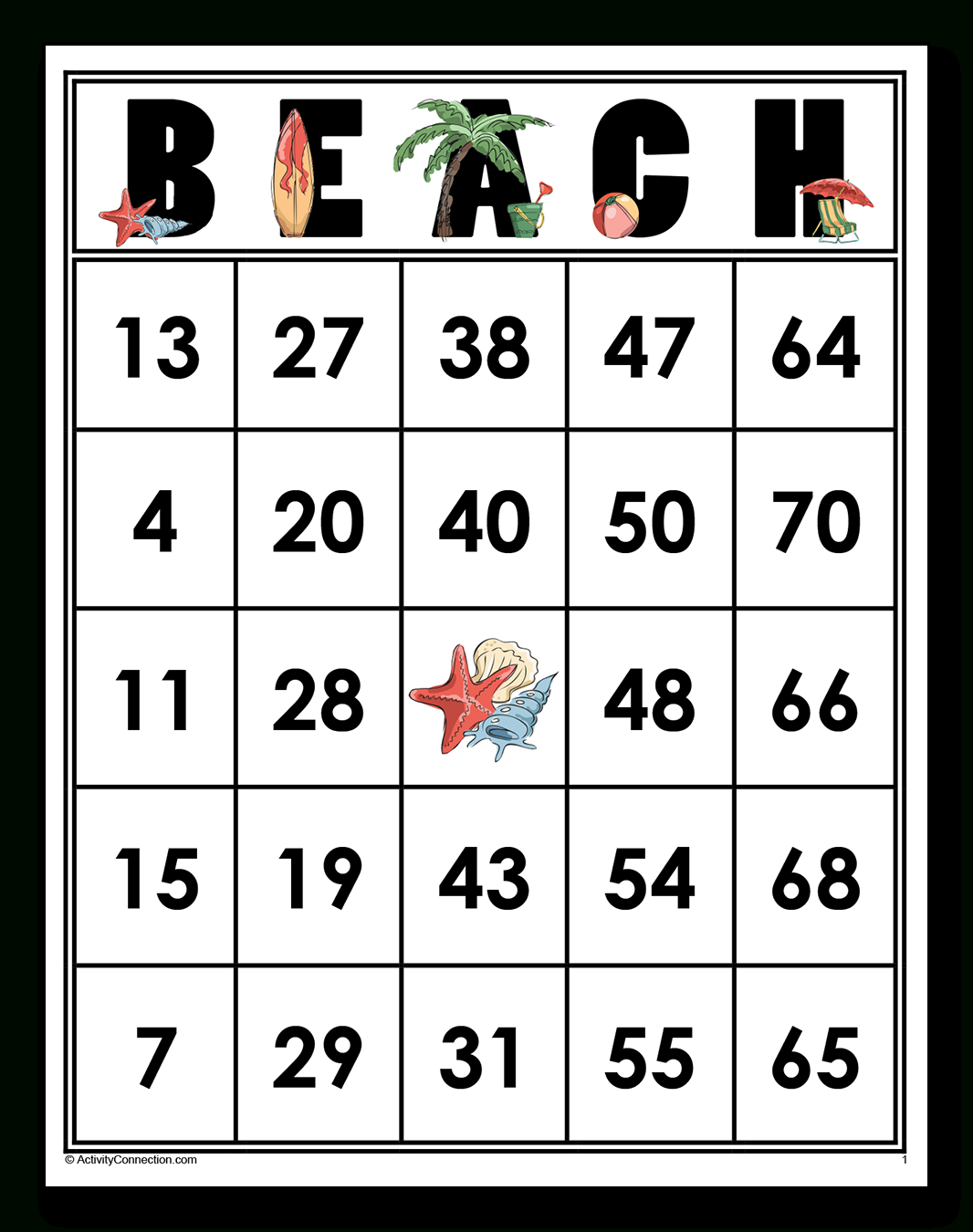 Beach Bingo Cards (Printable) - Activity Connection with FREE Printable Beach Bingo Cards