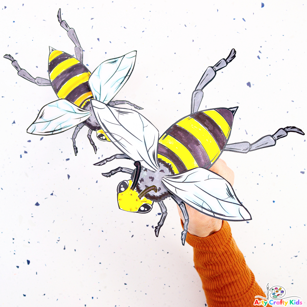 Bee Finger Puppet Craft - Arty Crafty Kids within Free Printable Bee Finger Puppet Template