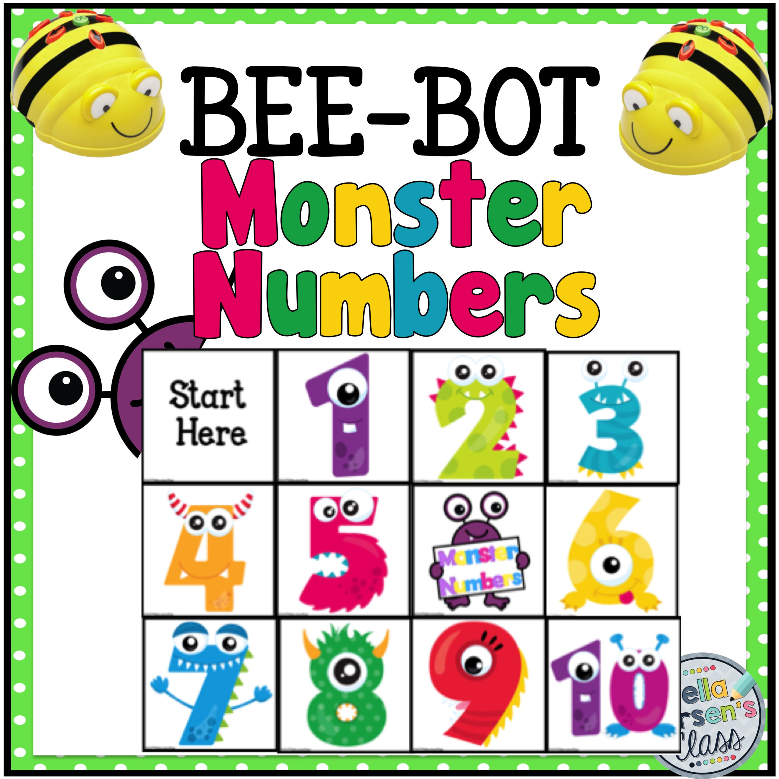 Beebot Monster Numbers – Della Larsen&amp;#039;S Class for Free Printable Bee Bot Mats