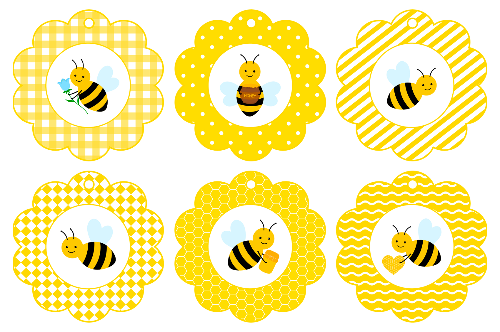 Bees Gift Tags Printable. Bees Gift Tags Template. Bees Svg pertaining to Free Printable Bee Gift Tags
