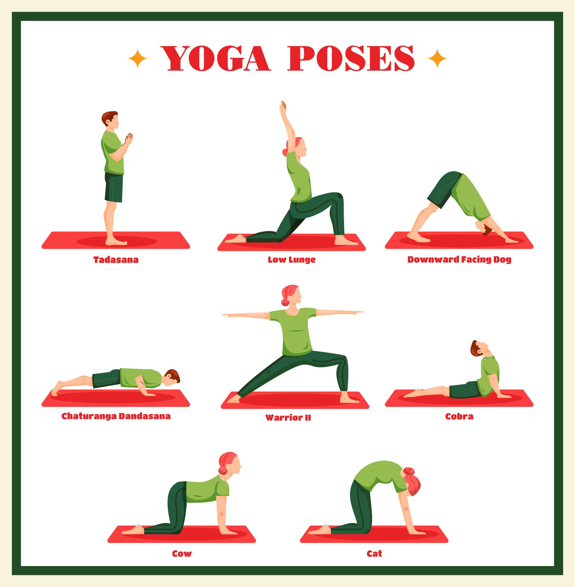 Beginner Yoga Routine Printable Digital Download Yoga Poses Poster inside Free Printable Beginner Yoga Poses Chart