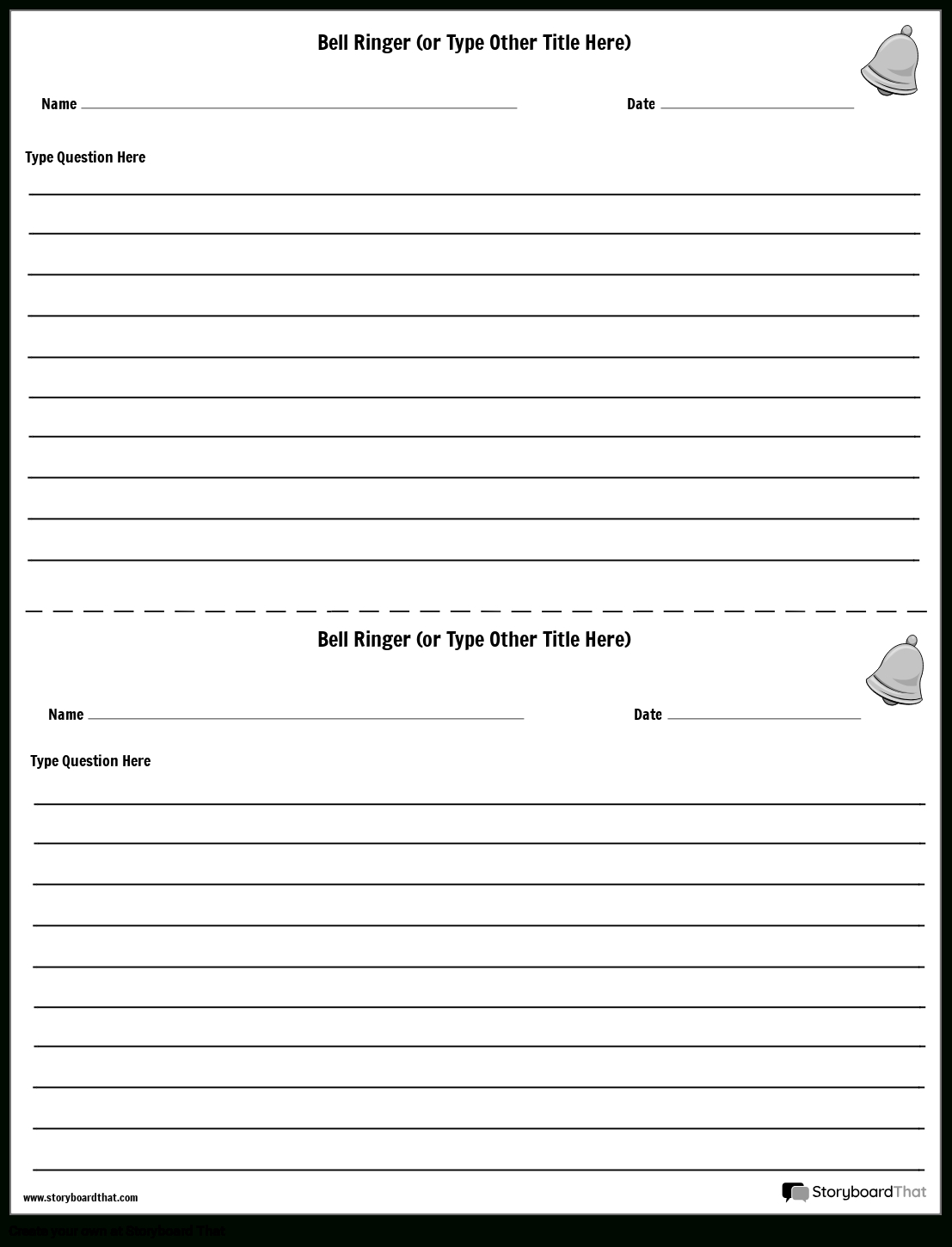 Bell Ringer Worksheets: Free Templates From Storyboard That regarding Free Printable Bell Ringer Worksheet