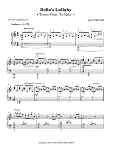 Bella'S Lullaby - The Piano Sheet Music From "Twilight" - Peterson throughout Free Printable Bella'S Lullaby Sheet Music