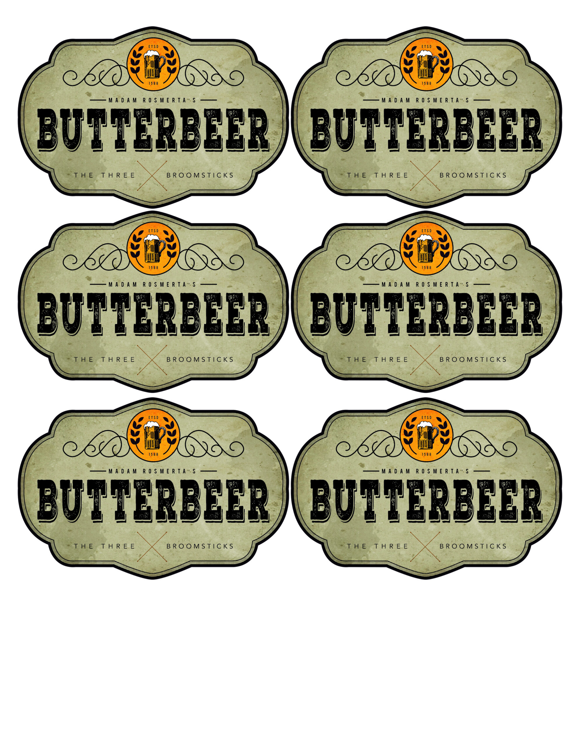 Bertie Botts Every Flavor Beans Printable within FREE Printable Bertie Botts Label