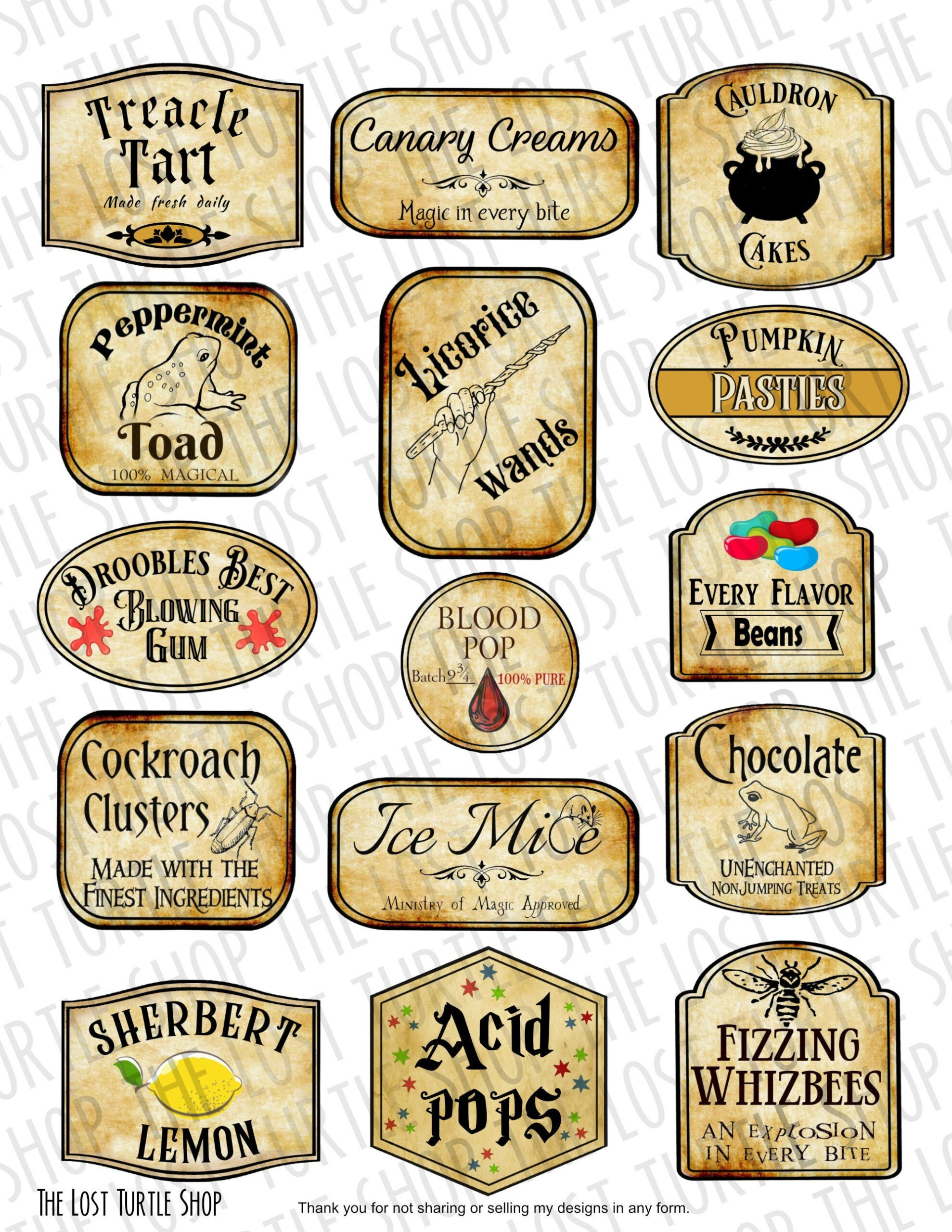 Bertie Botts Label - Etsy.de with regard to Free Printable Bertie Botts Label