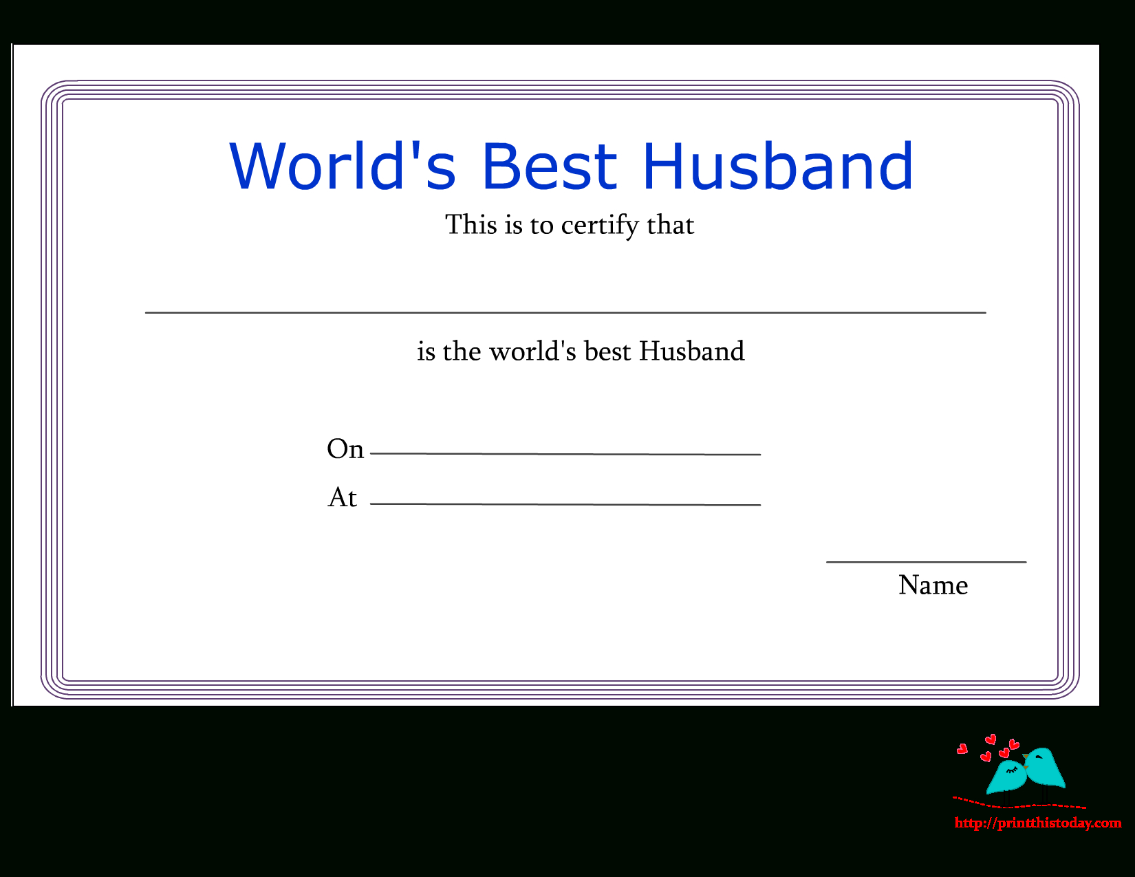 Best Husband Certificate with FREE Printable Best Husband Certificate