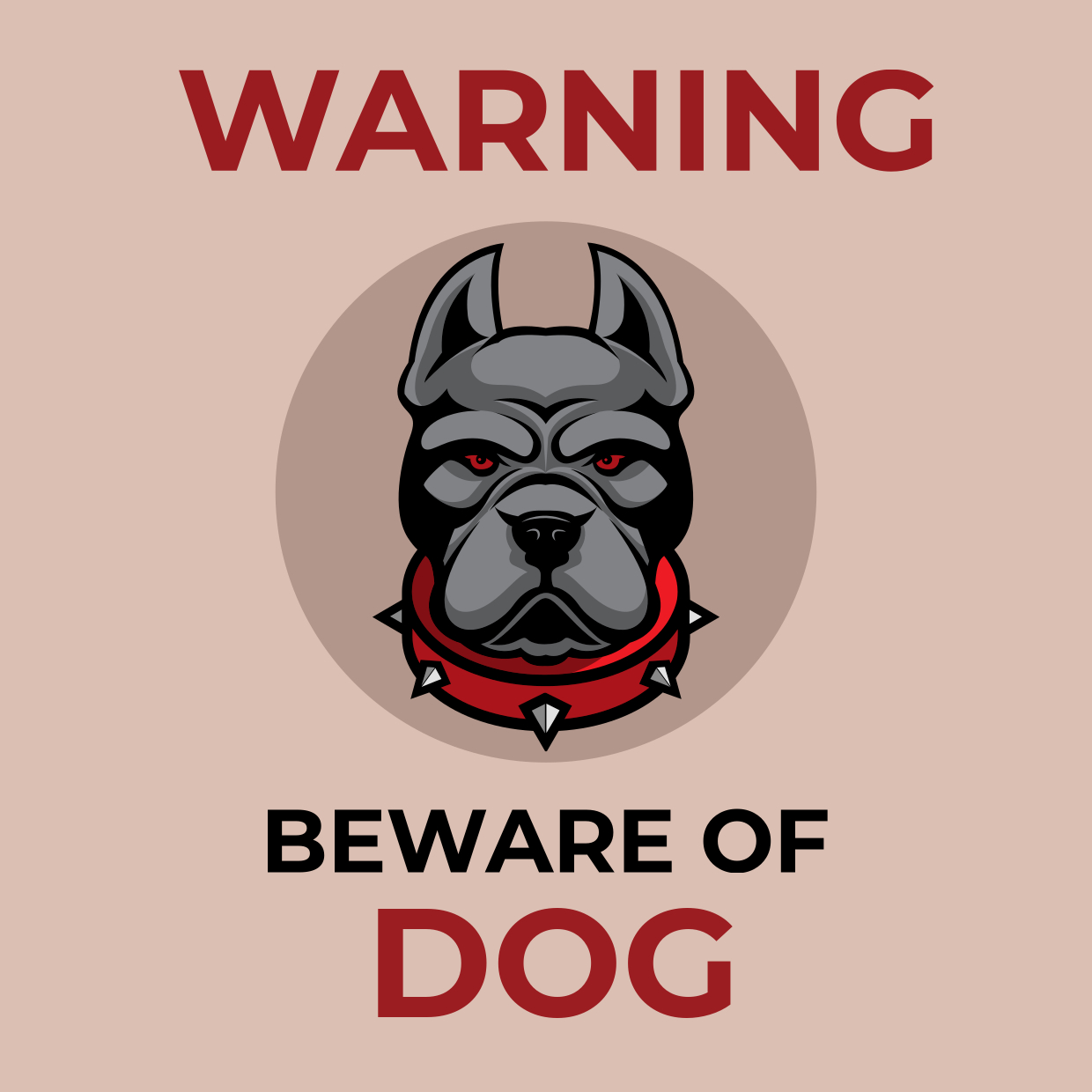 Beware Of Dog With Pitbull Picture Warning Sign Template | Square regarding Free Printable Beware Of Dog Sign
