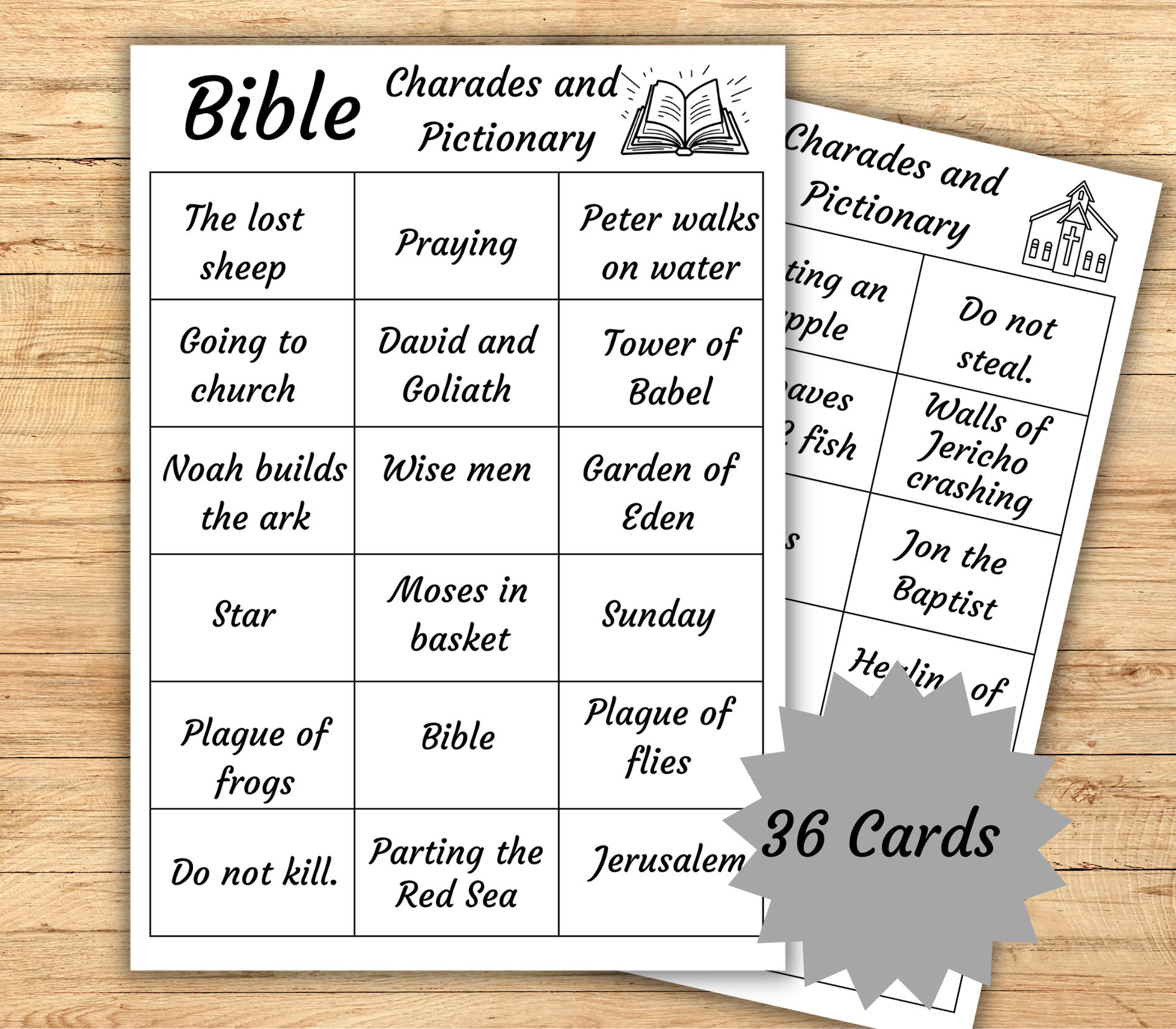 Bible Charades, Printable Bible Pictionary Cards, Printable Bible inside FREE Printable Bible Charades Cards