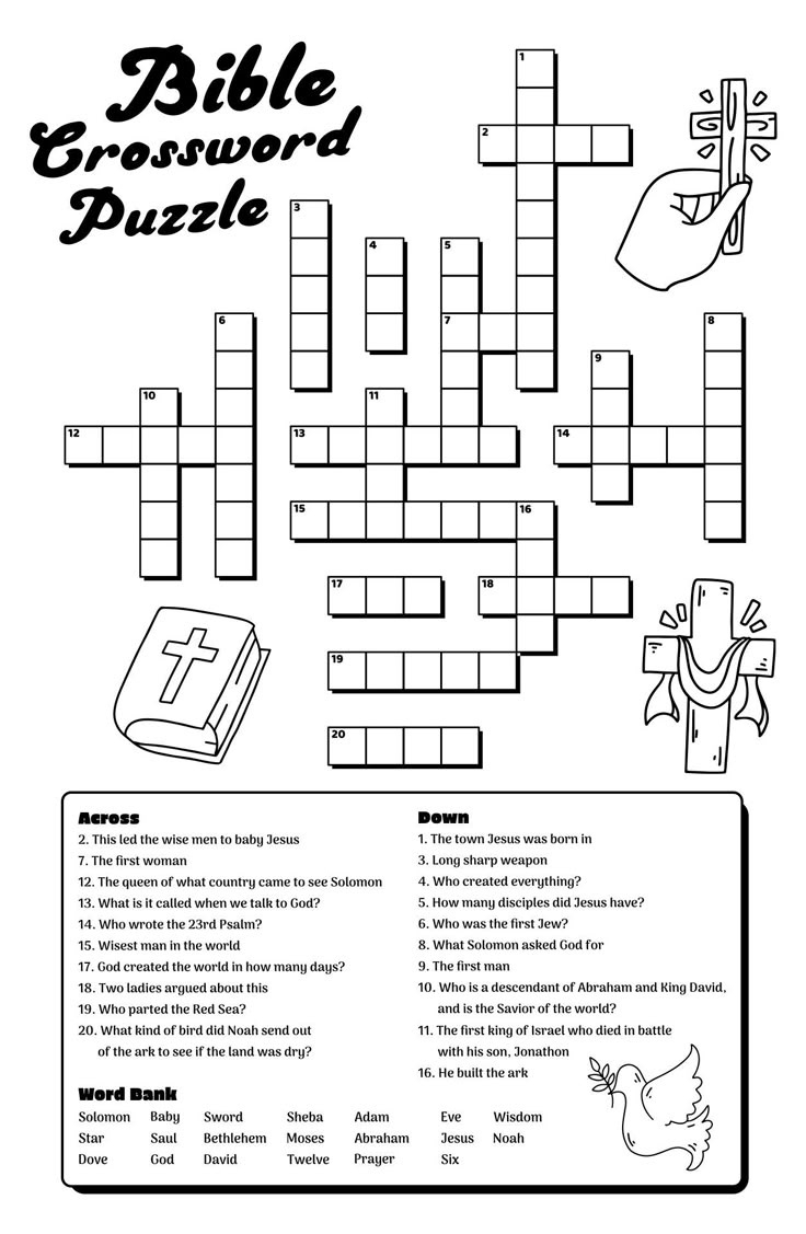 Bible Crossword Puzzle - 6 Free Pdf Printables | Printablee intended for FREE Printable Bible Crossword Puzzles For Youth
