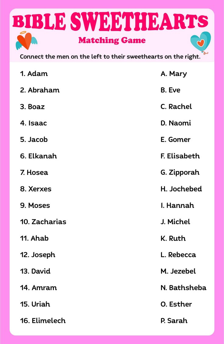 Bible Games For Ladies - 10 Free Pdf Printables | Printablee with regard to FREE Printable Bible Matching Game