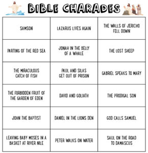 Bible Games Fun - 10 Free Pdf Printables | Printablee with FREE Printable Bible Charades Cards