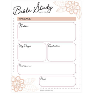 Bible Study Page - Flowers | Free Christian Printables pertaining to Free Printable Bible Study Notes