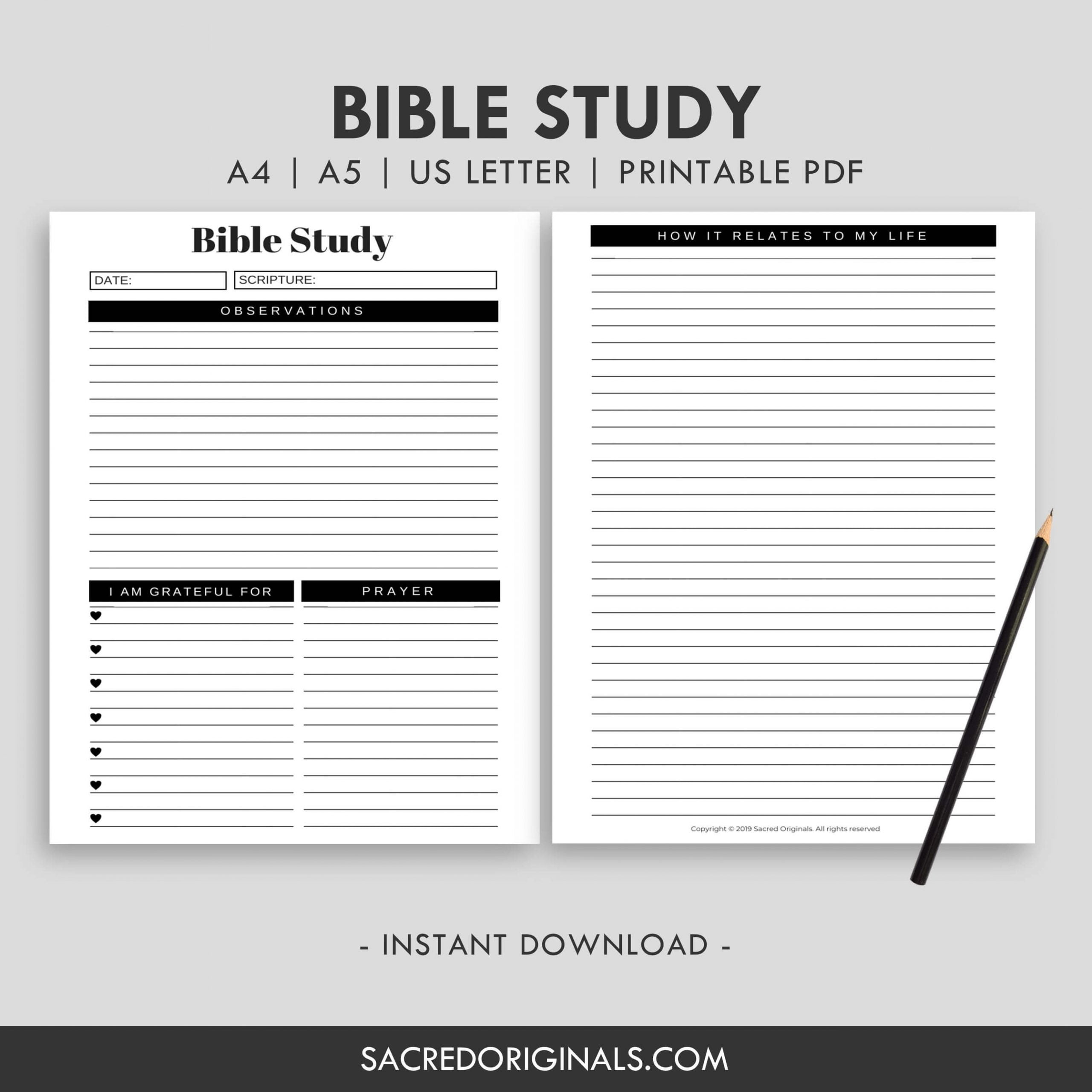 Bible Study Planner Inserts Printable - Sacred Originals for Free Printable Bible Study Planner