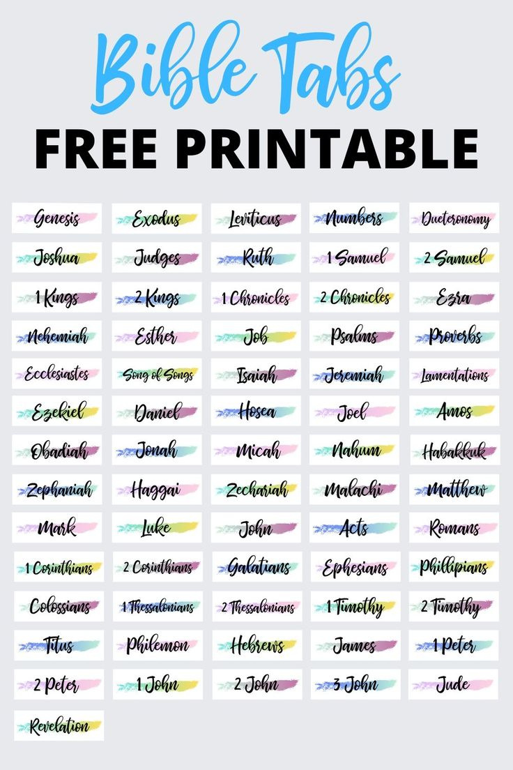 Bible Tabs Free Printable inside Free Printable Bible Index Tabs