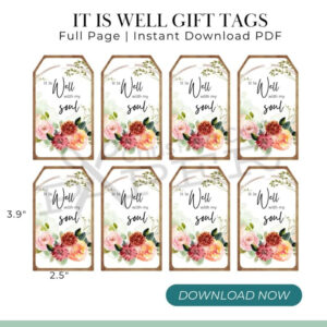 Bible Verse Gift Tags | Psalms 42:7| Digital Download – Christian for FREE Printable Bible Verse Tags