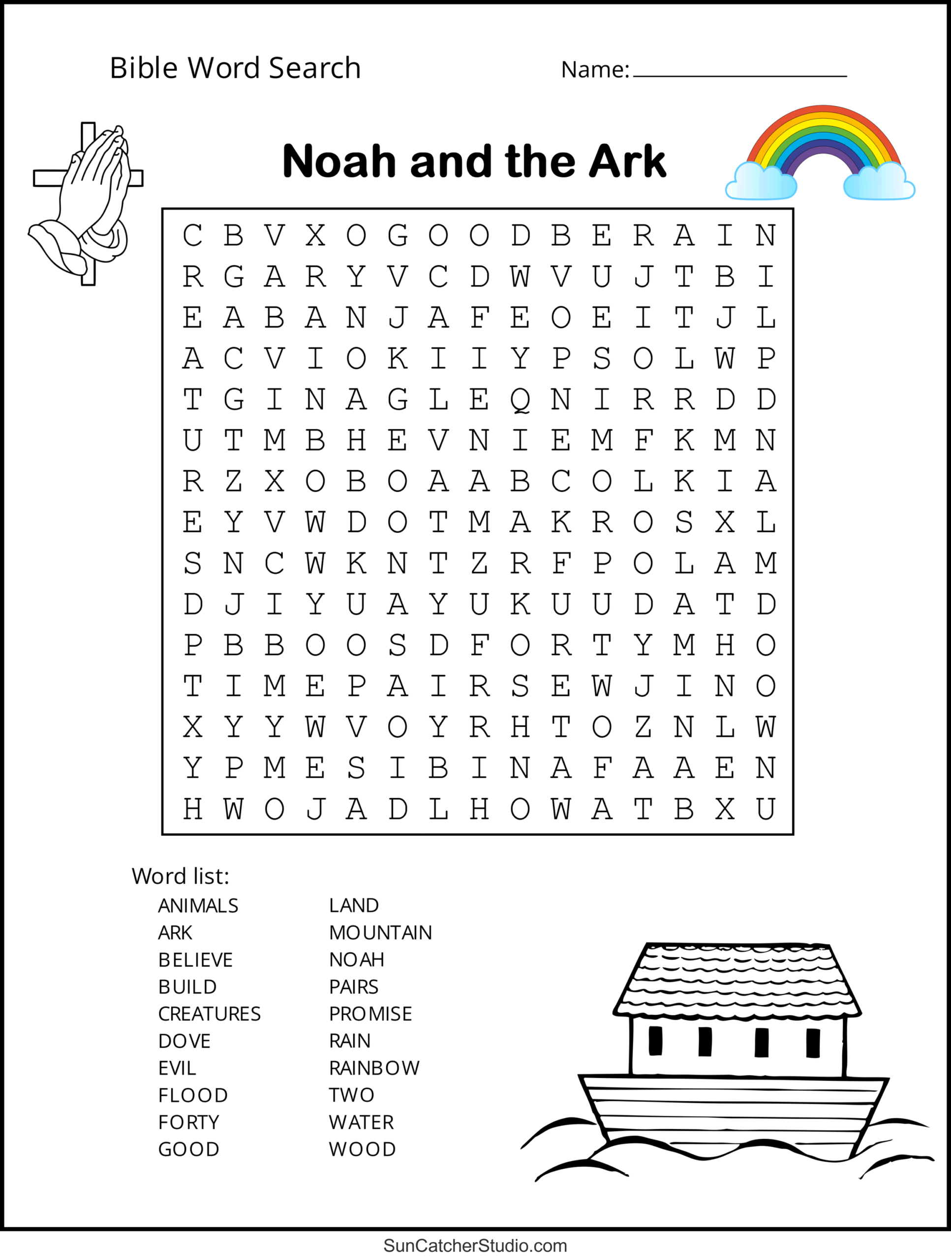 Bible Word Search (Free Printable Christian Puzzles) – Free within FREE Printable Bible Word Searches For Adults Large Print