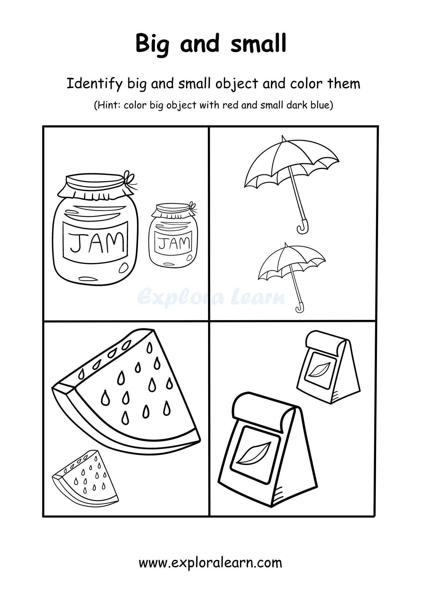 Big And Small Comparison Worksheets For Preschool And Kindergarten regarding Free Printable Big And Small Worksheets For Kindergarten