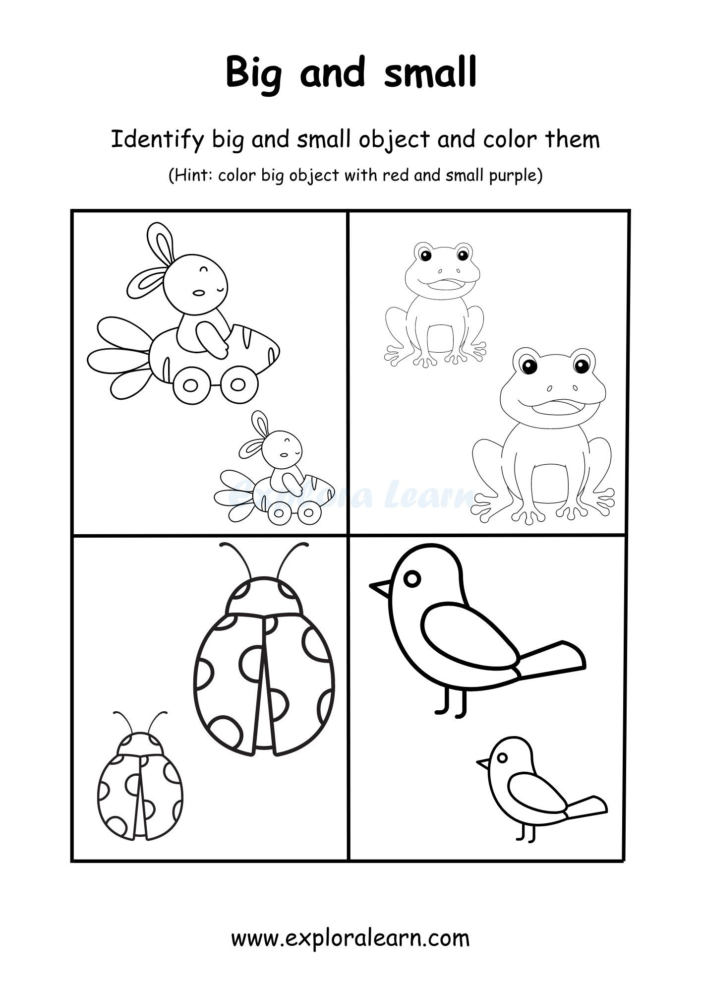 Big And Small Comparison Worksheets For Preschool And Kindergarten regarding Free Printable Big And Small Worksheets
