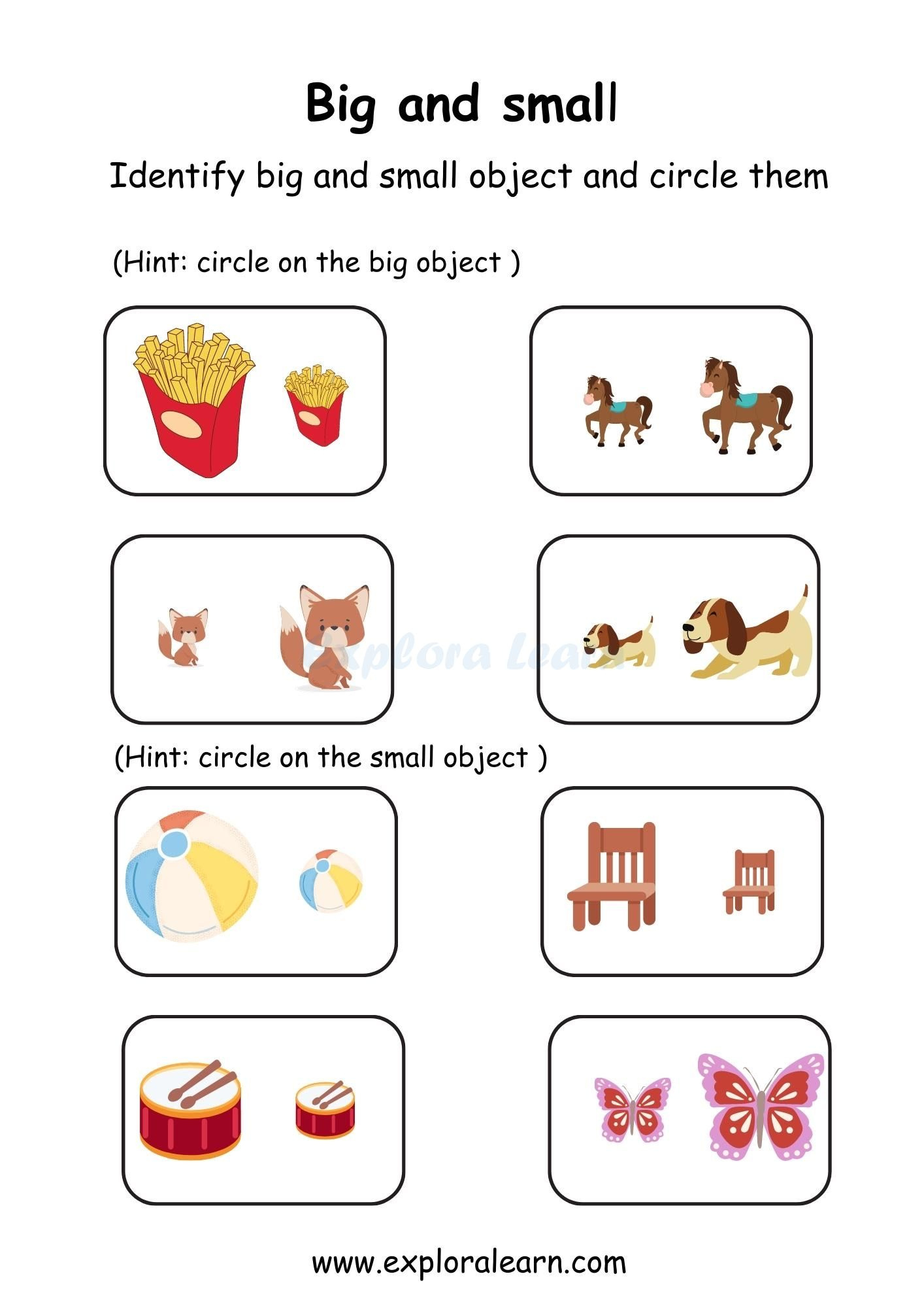 Big And Small Comparison Worksheets For Preschool And Kindergarten with FREE Printable Big and Small Worksheets