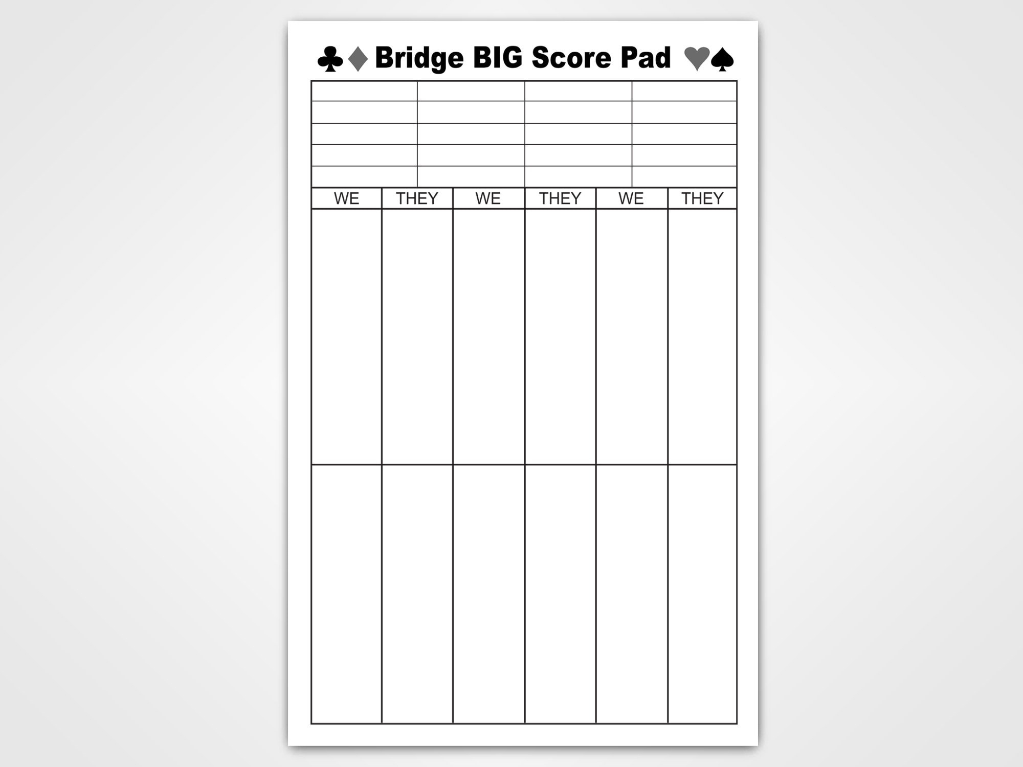 Big Bridge Score Padguajolote Prints (100 Sheets) - Etsy.de intended for FREE Printable Bridge Score Pads