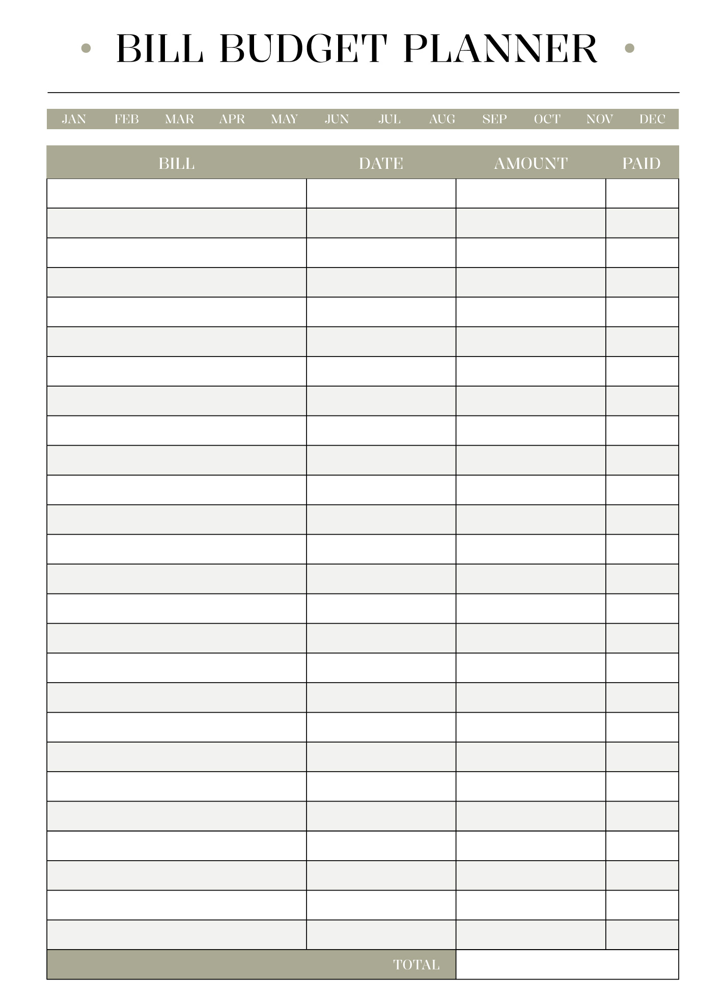 Bill Budget Planner Free Google Docs Template - Gdoc.io inside Free Printable Bill Budget Planner