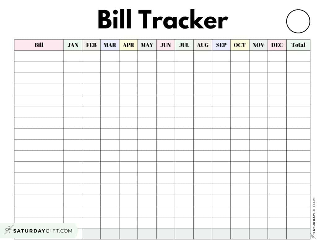 Bill Organizer Template - 39 Cute &amp;amp; Free Printable Bill Trackers pertaining to FREE Printable Bill Calendar 2025