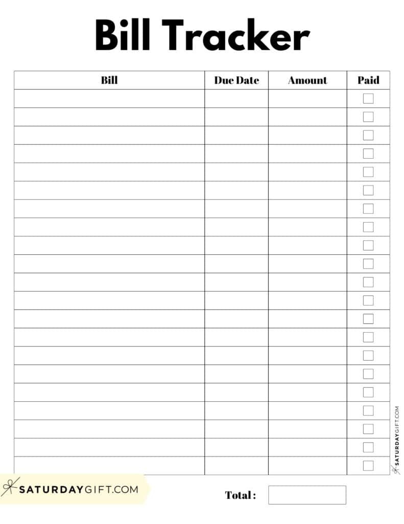 Bill Organizer Template - 39 Cute &amp;amp; Free Printable Bill Trackers with regard to FREE Printable Bill Calendar Template