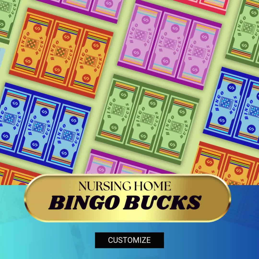 Bingo Bucks For Activity Directors | Printable Bingo Money Canva Template | Perfect For Nursing Homes, Senior Living, Assisted Living throughout FREE Printable Bingo Bucks Template