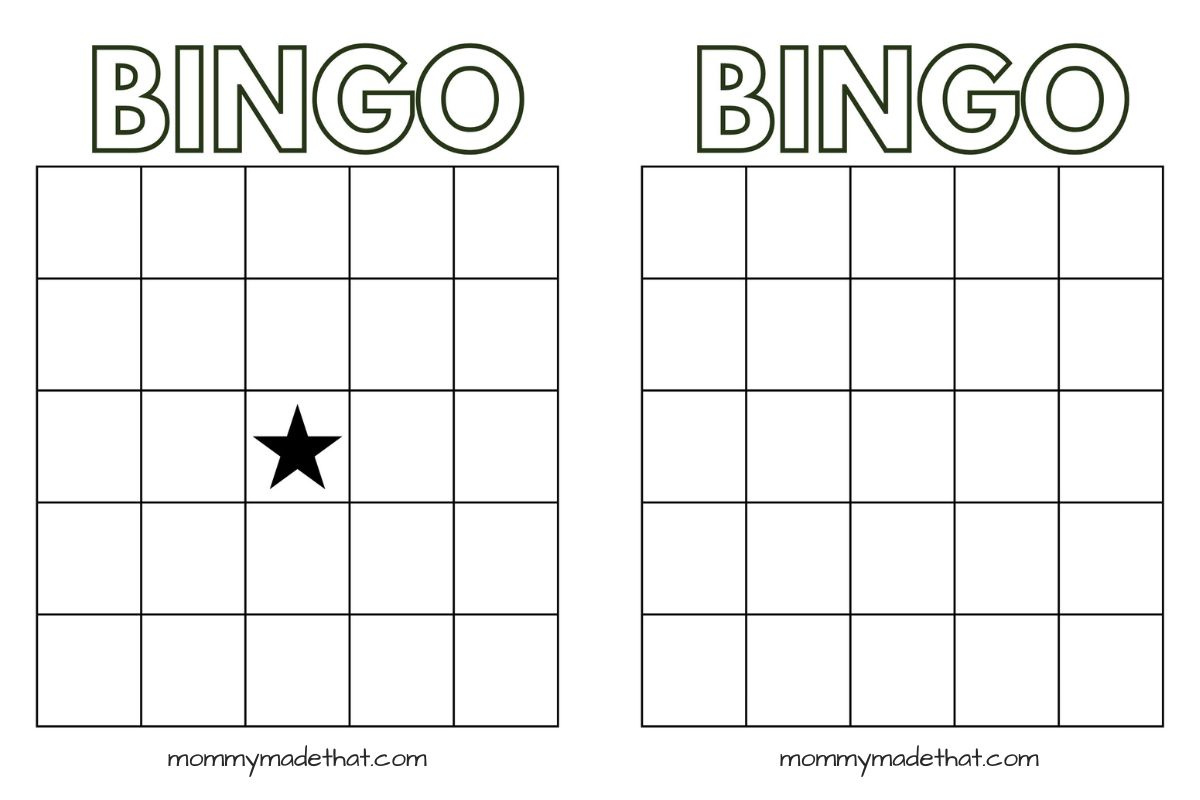 Bingo Card Templates (Free Printables!) with Free Printable Blank Bingo Sheets
